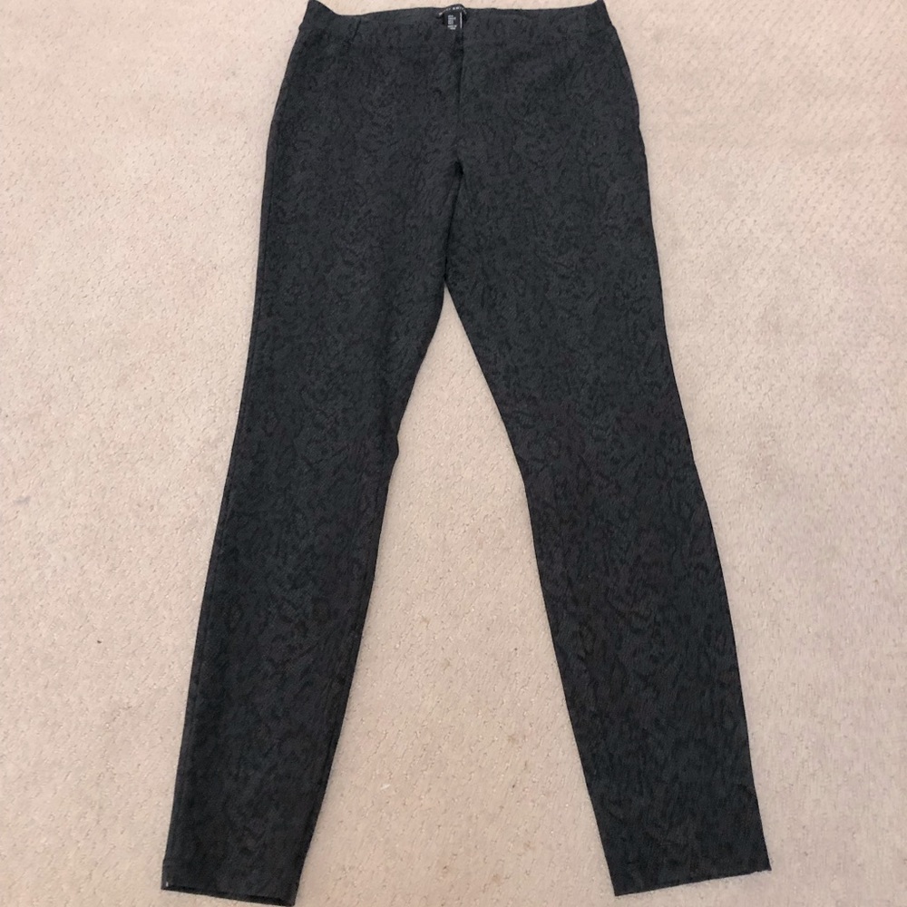 Animal print charcoal and black leggings